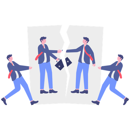 Businessman joining business deal  Illustration