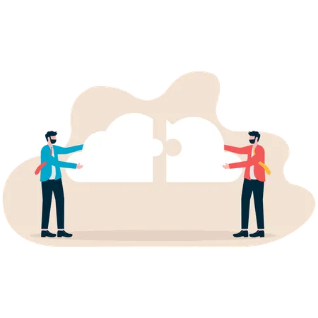 Businessman joining cloud infrastructure  Illustration
