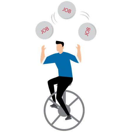 Businessman juggling many jobs  Illustration