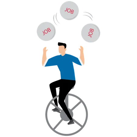 Businessman juggling many jobs  Illustration