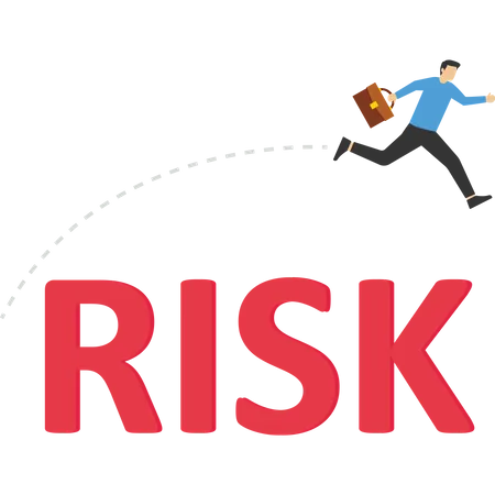 Businessman jumping from risk  Illustration