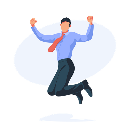 Businessman jumping in air Illustration