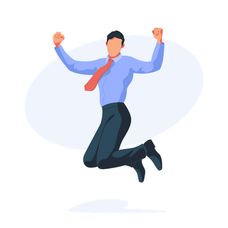 Businessman jumping in air  Illustration