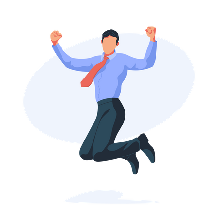 Businessman jumping in air  일러스트레이션
