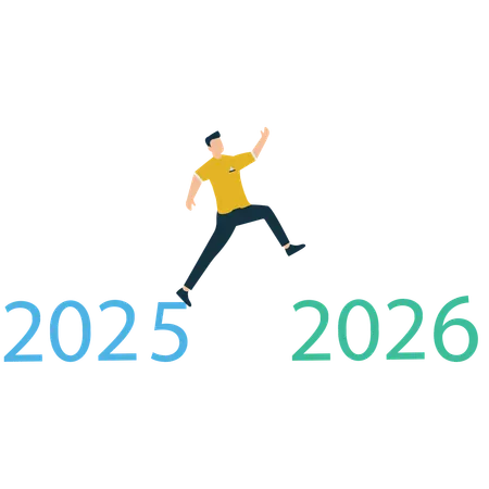 Businessman jumping into future  Illustration