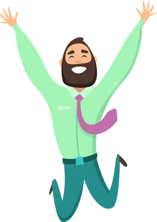 Businessman jumping out of joy  Illustration