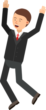 Businessman jumping out of joy  Illustration