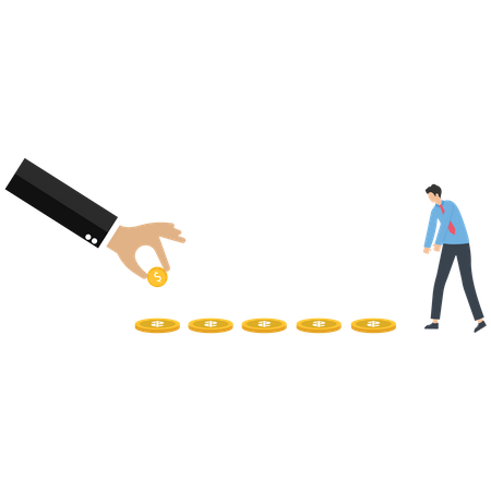 Businessman keep a coin from the floor  Illustration