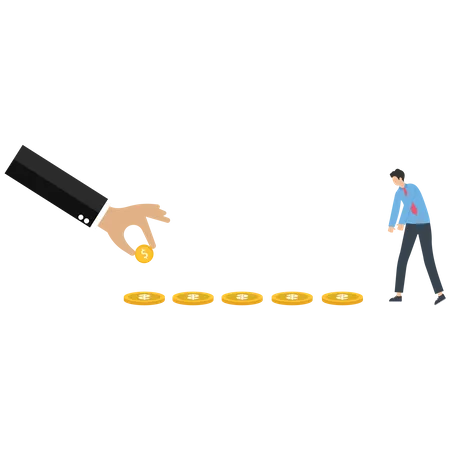 Businessman keep a coin from the floor  Illustration