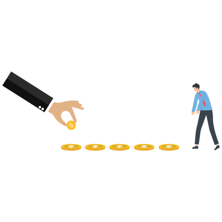 Businessman keep a coin from the floor  Illustration