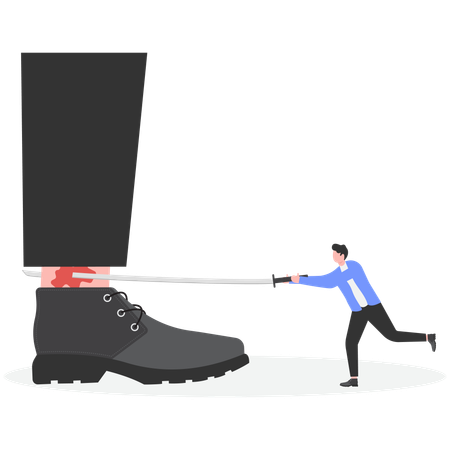 Businessman killing business competitor  Illustration