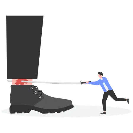 Businessman killing business competitor  Illustration