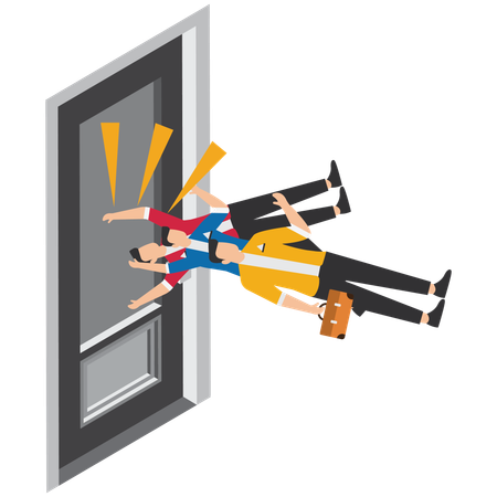 Businessman knocking off career failures  Illustration