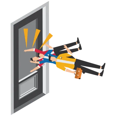 Businessman knocking off career failures  Illustration