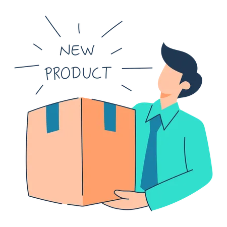 Businessman launches new product  Illustration