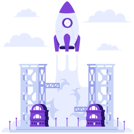 Businessman launching business rocket  Illustration
