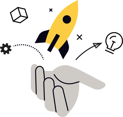 Businessman launching business startup  Illustration