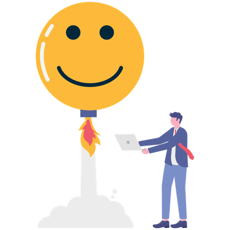 Businessman launching new business  Illustration