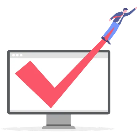 Businessman Launching taking off  Illustration