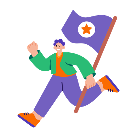 Businessman leading project  Illustration
