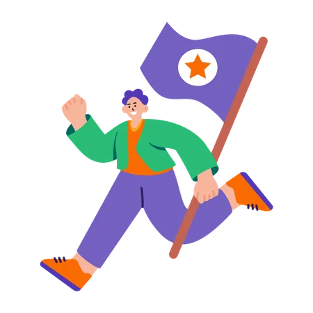 Businessman leading project  Illustration