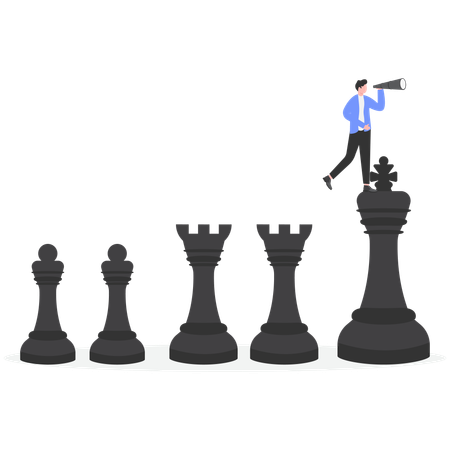Businessman leading team to win  Illustration
