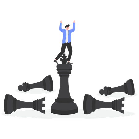 Businessman leading team to win  Illustration
