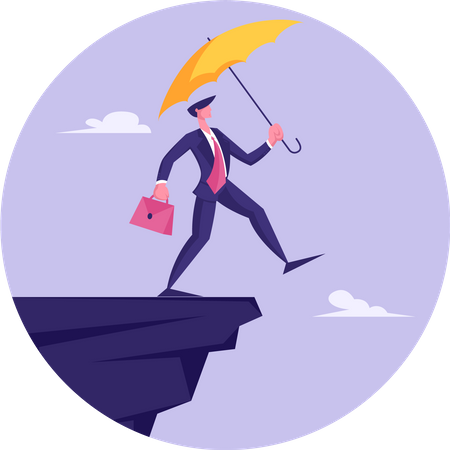 Businessman Leap of Faith  Illustration