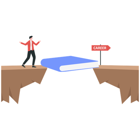 Businessman learning new skill for career growth  Illustration