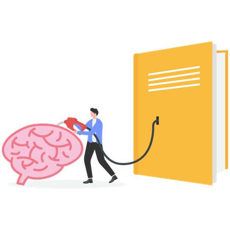 Businessman learning new skill  Illustration