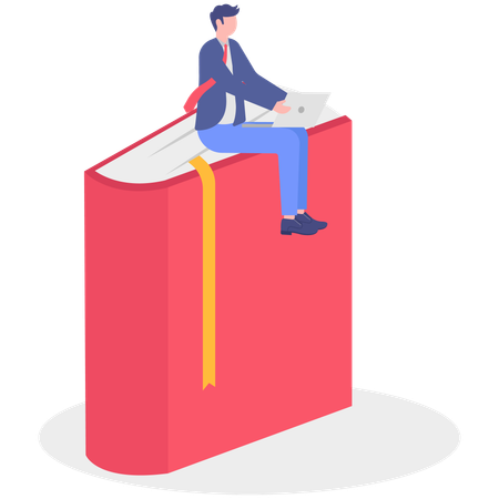 Businessman learning new skill  Illustration