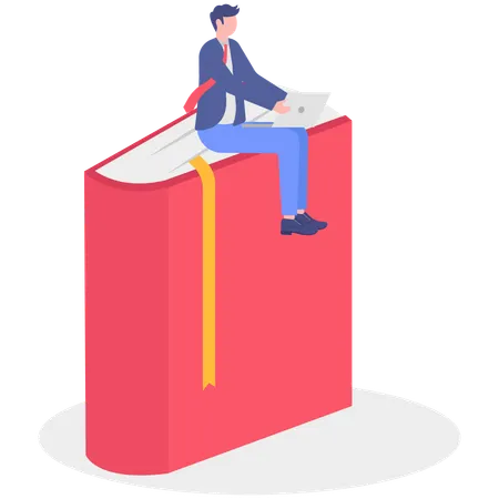 Businessman learning new skill  Illustration