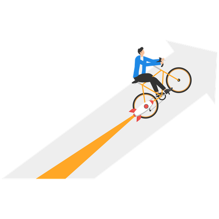 Businessman lifted up bicycle  Illustration