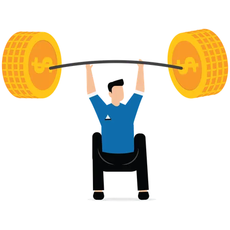 Businessman lifting weights  Illustration