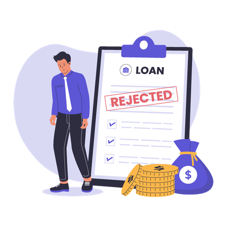 Businessman Loan gets Rejected  Illustration