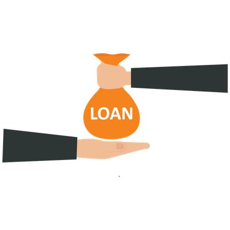 Businessman loan money from the bank  Illustration