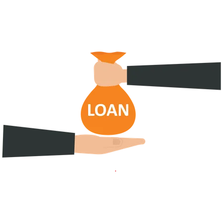 Businessman loan money from the bank  일러스트레이션