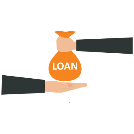 Businessman loan money from the bank  Illustration