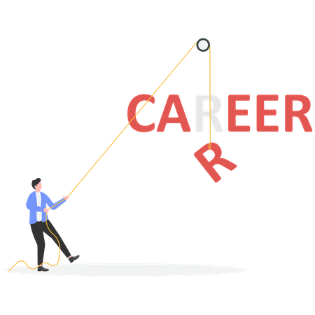 Businessman look at the future direction and create a direction for the company to operate in the desired direction  Illustration
