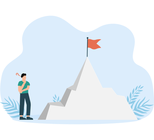 Businessman looking at business goals  Illustration