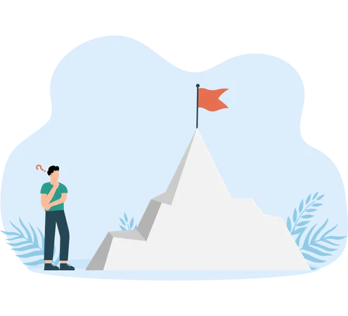 Businessman looking at business goals  Illustration
