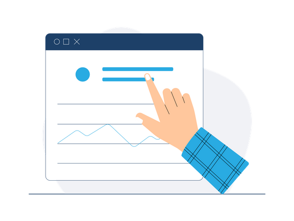 Businessman looking at data analysis  Illustration