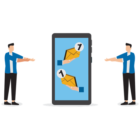 Businessman looking at email notification  Illustration