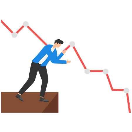 Businessman looking at falling diagram  Illustration