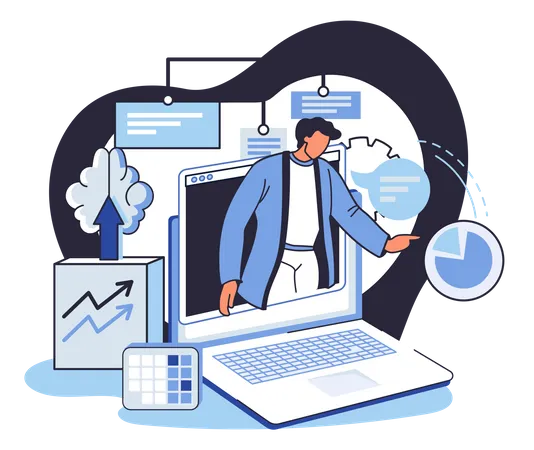 Business Intelligence Data Analysis Obtaining Analytical Information For Making Strategic Business Decisions Problem Solving To Get Results Management Tools Enterprise Strategy Development Illustration