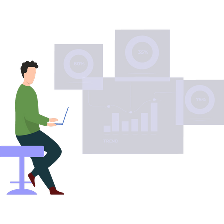 Businessman looking at statistics  Illustration