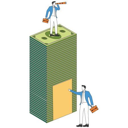 Businessman looking for business opportunity  Illustration