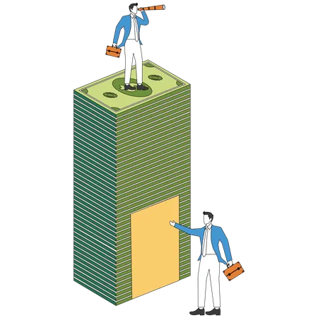 Businessman looking for business opportunity  Illustration