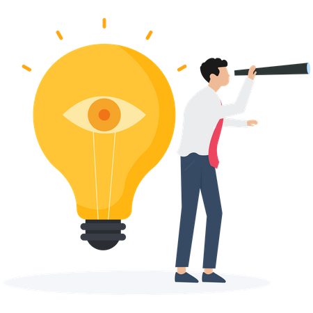 Businessman looking for idea  Illustration