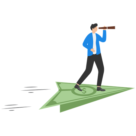 Businessman looking for investment opportunity  Illustration